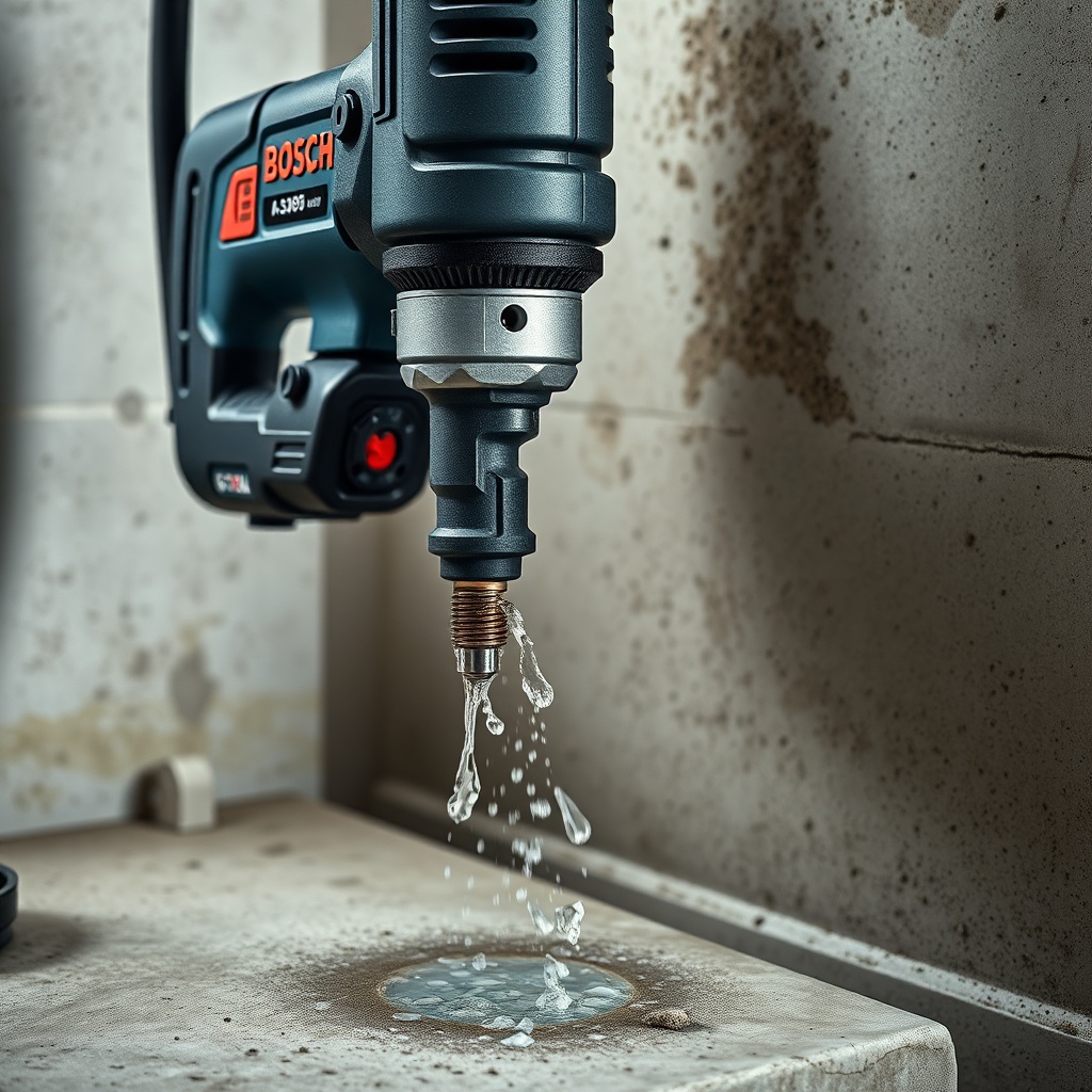 <clean photorealistic photo of a Bosch GDB 350 WC in use